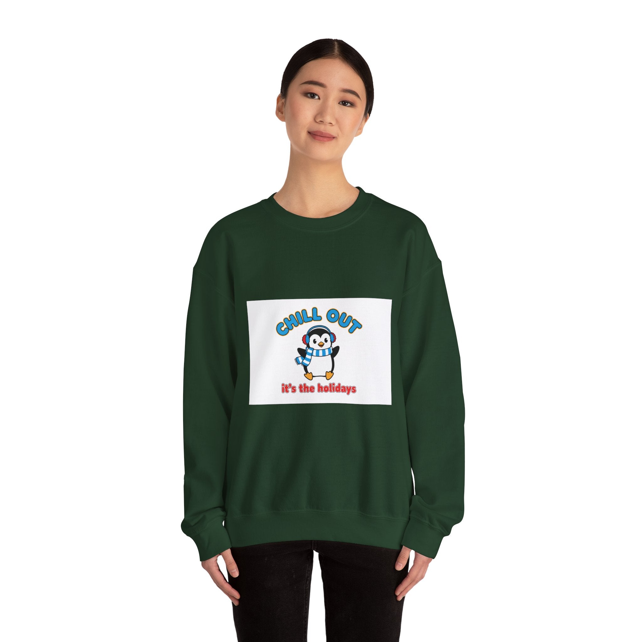 Penguin 'Chill Out — It’s the Holidays' Crewneck Sweatshirt - La magie de maman