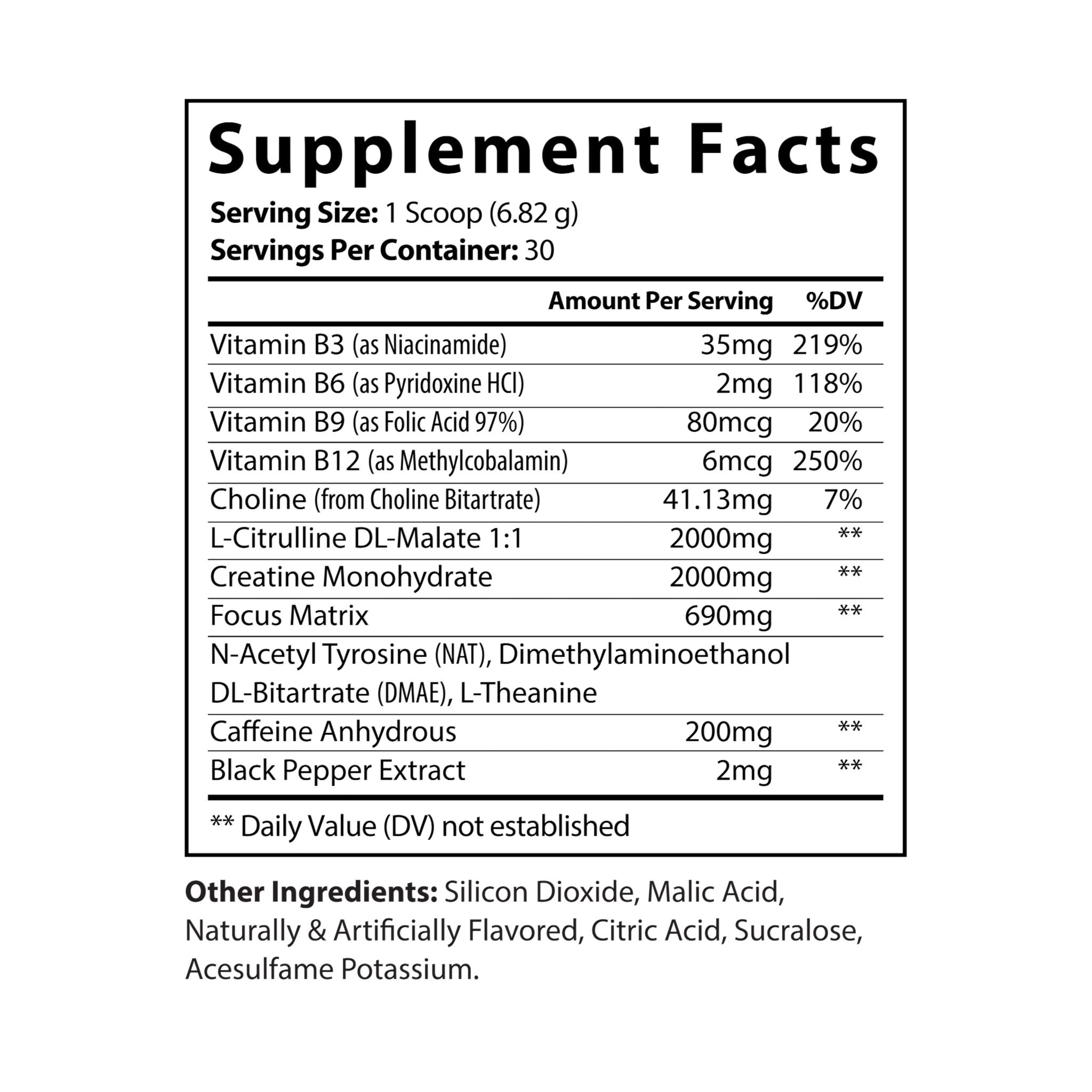 Pre - Workout Supplement, Fruit Punch (204g, 7.1oz) - La magie de maman