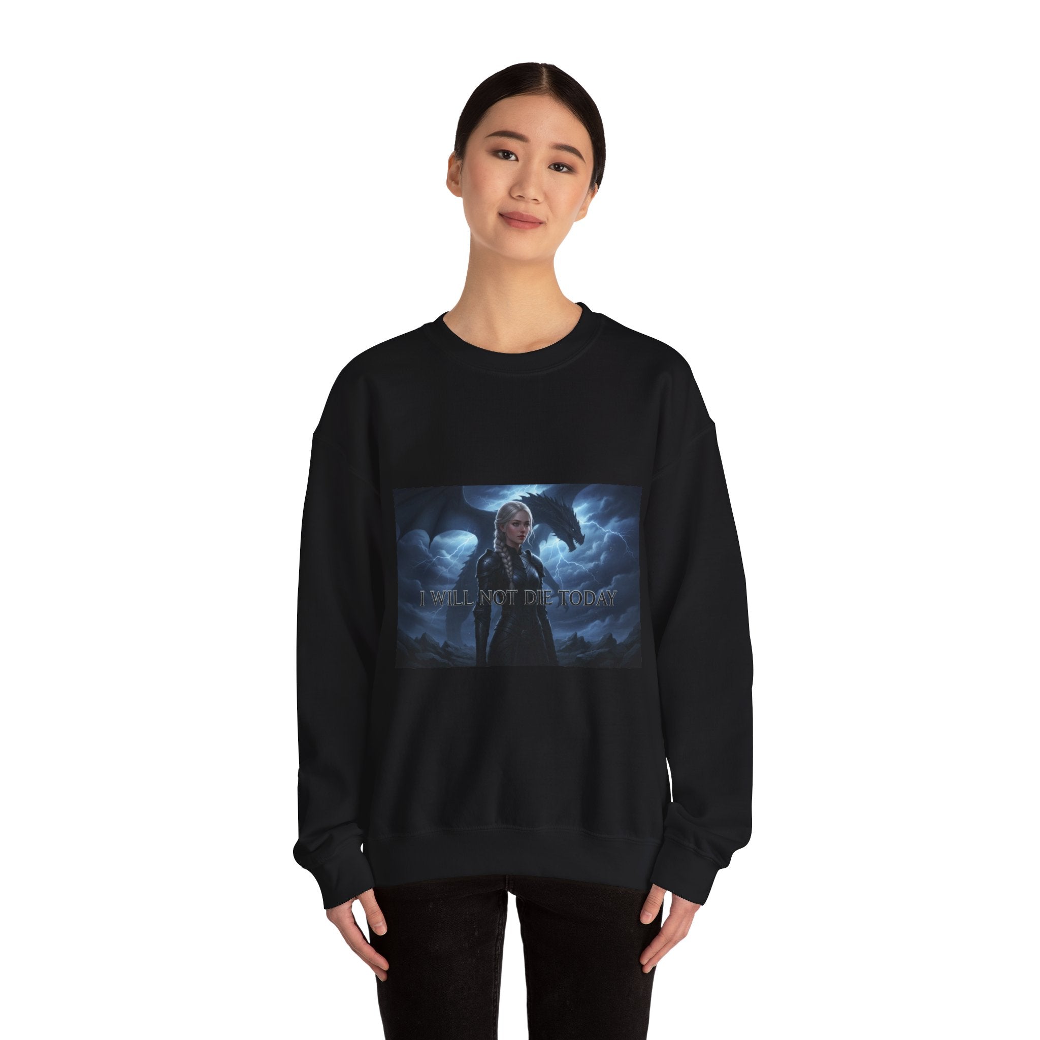 Fantasy Dragon Crewneck Sweatshirt — 'I Am Not the Mother' Graphic - La magie de maman