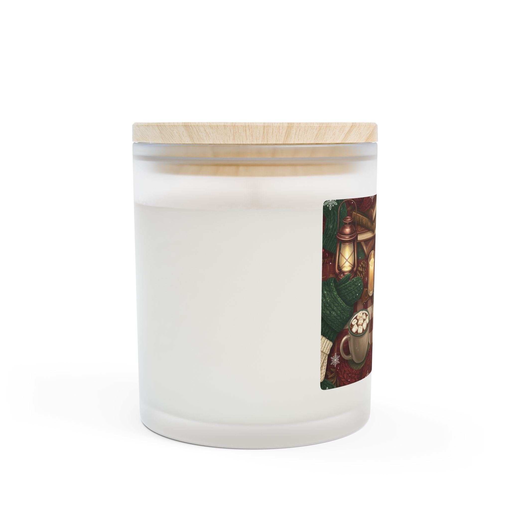 Cozy Winter Nights Frosted Glass Candle — Hot Cocoa & Lanterns Scented 11oz - La magie de maman