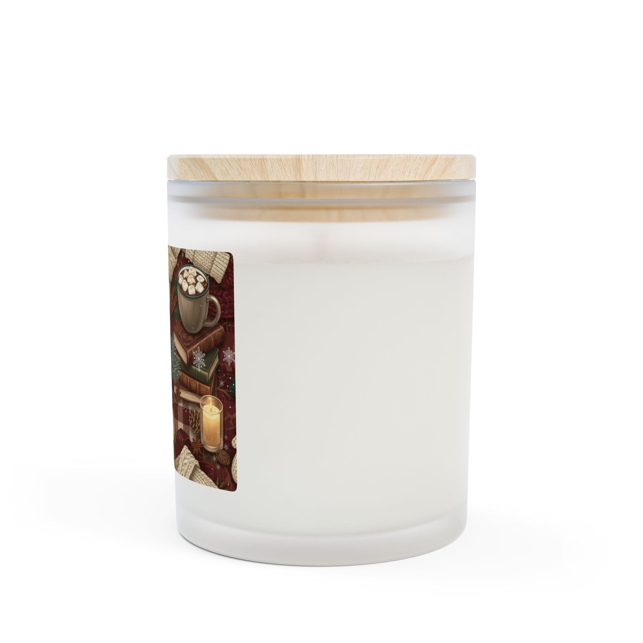 Cozy Winter Nights Frosted Glass Candle — Hot Cocoa & Lanterns Scented 11oz - La magie de maman