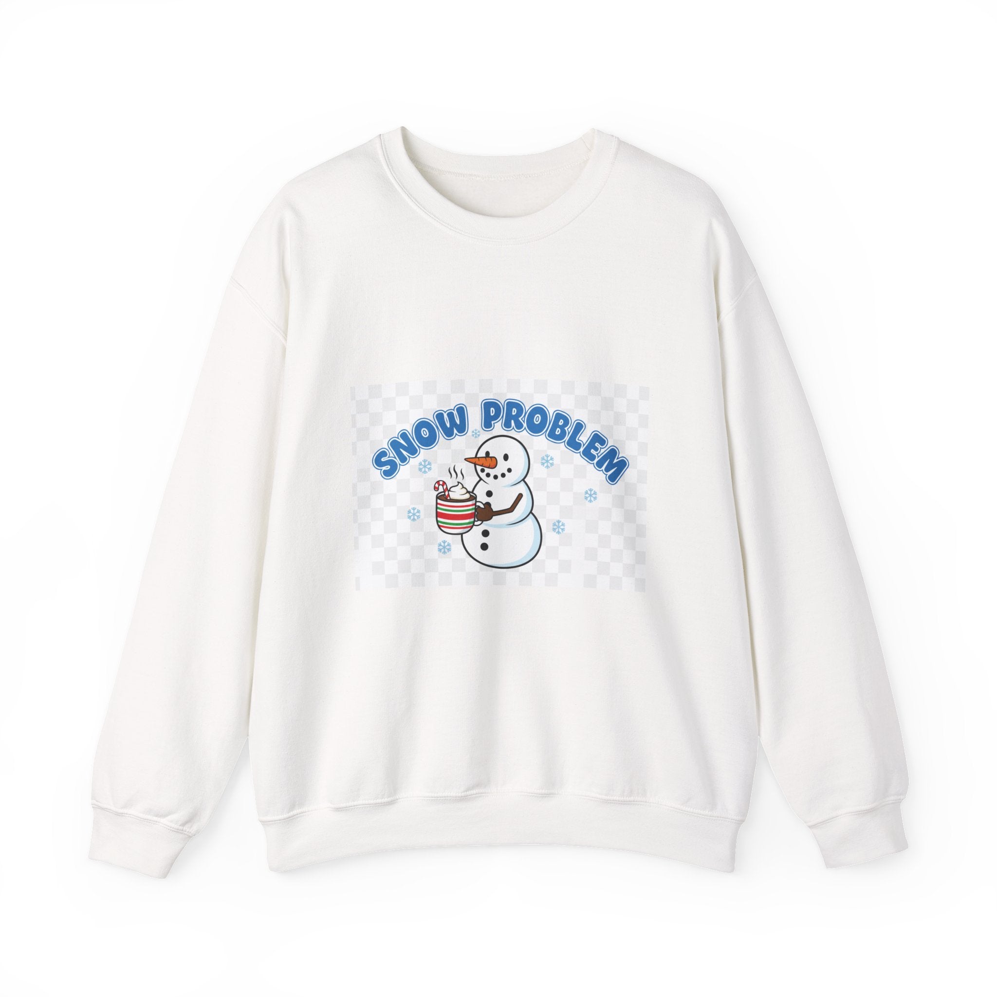 Snow Problem Crewneck Sweatshirt – Cute Snowman Winter Graphic - La magie de maman