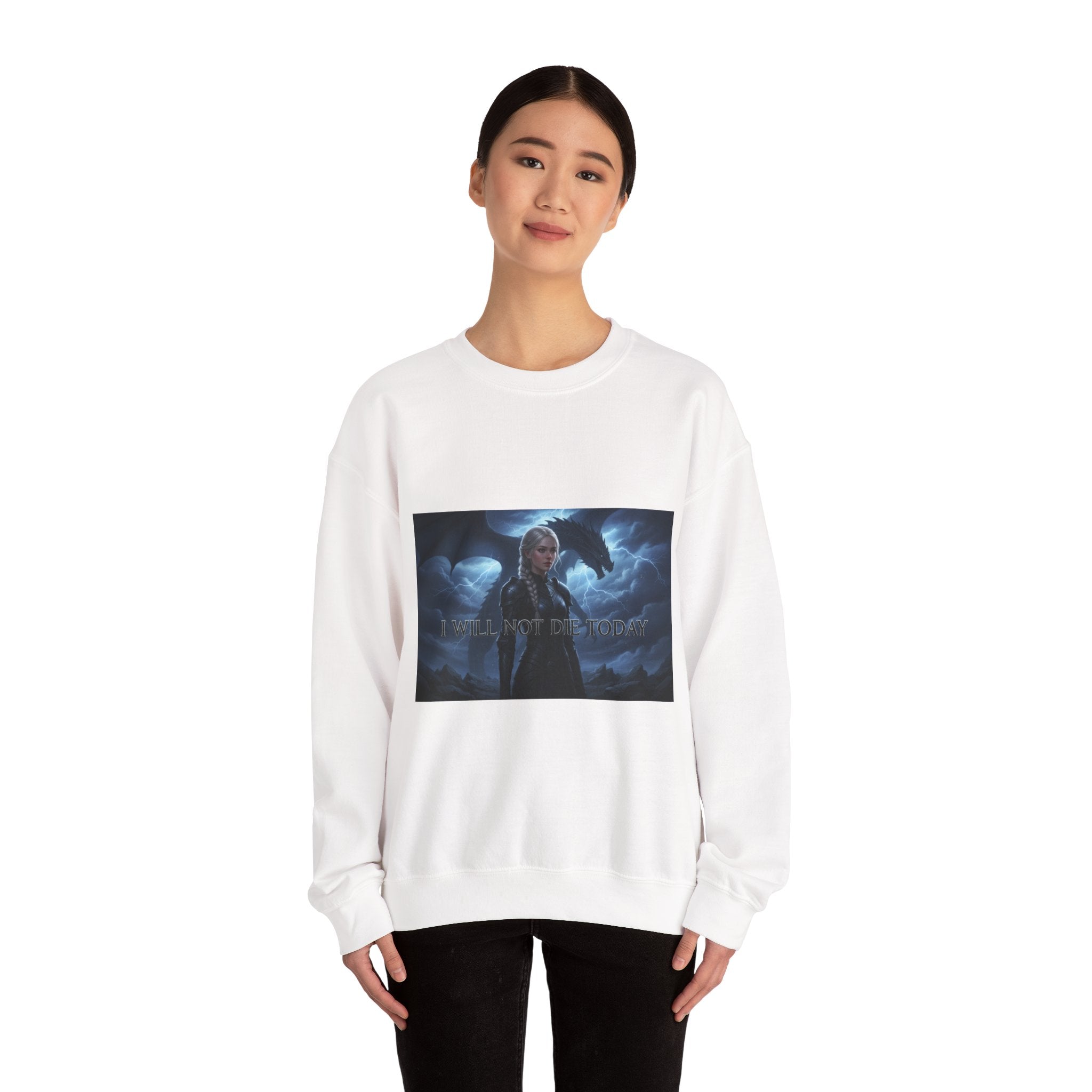 Fantasy Dragon Crewneck Sweatshirt — 'I Am Not the Mother' Graphic - La magie de maman