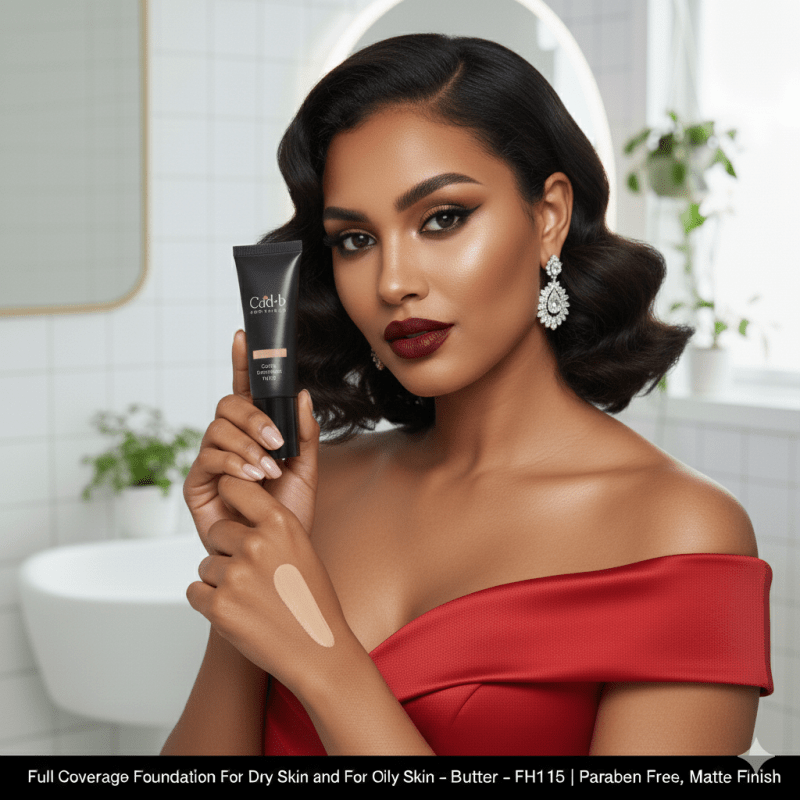 Full Coverage Foundation For Dry Skin and For Oily Skin - Butter - FH113 | Paraben Free, Matte Finish - La magie de maman