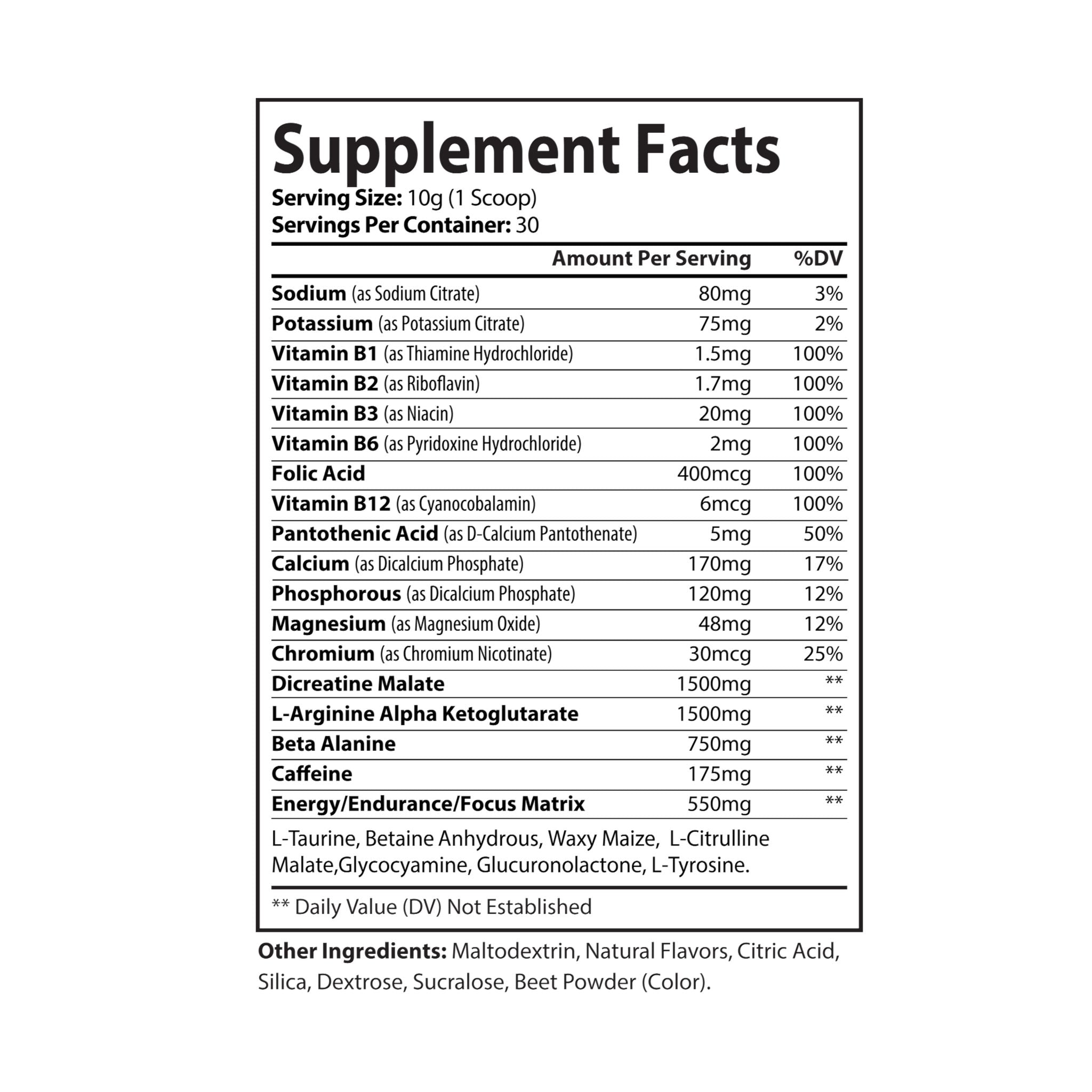 Pre - Workout Supplement, Watermelon (300g, 10.58oz) - La magie de maman