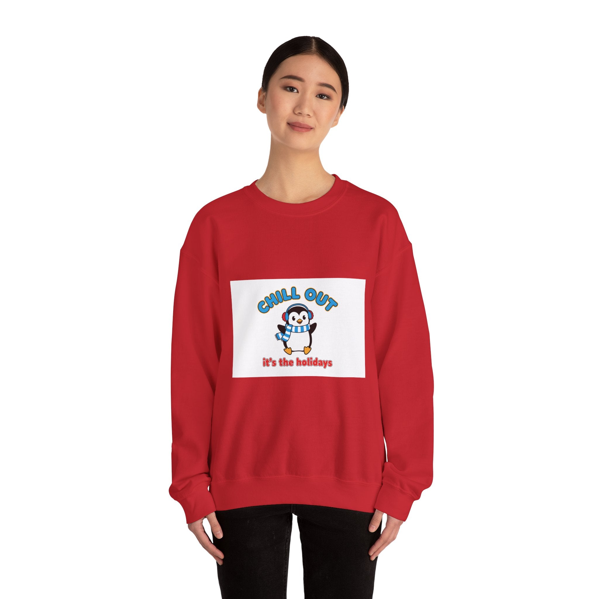 Penguin 'Chill Out — It’s the Holidays' Crewneck Sweatshirt - La magie de maman