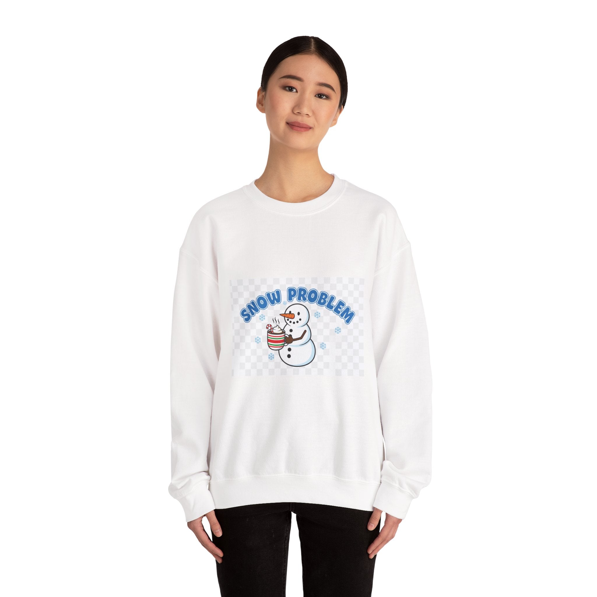 Snow Problem Crewneck Sweatshirt – Cute Snowman Winter Graphic - La magie de maman