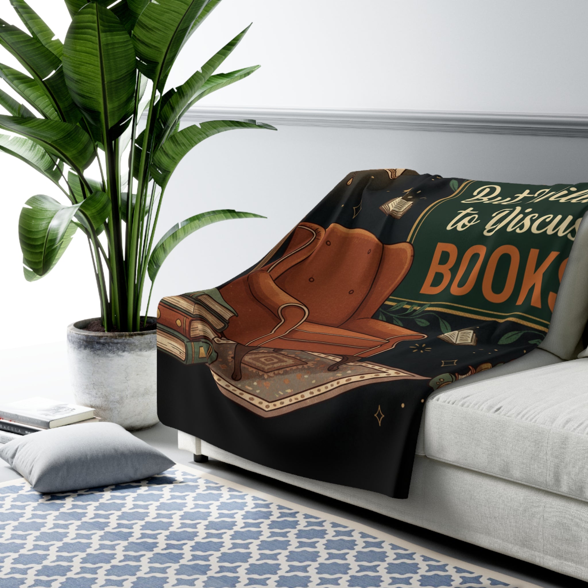 Introverted But Willing to Discuss Books Sherpa Blanket - La magie de maman
