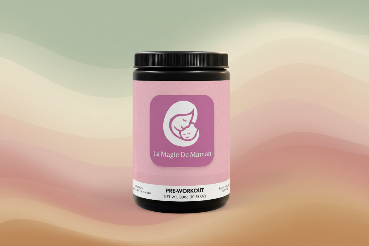 Pre-Workout with pink label and background - variation 2